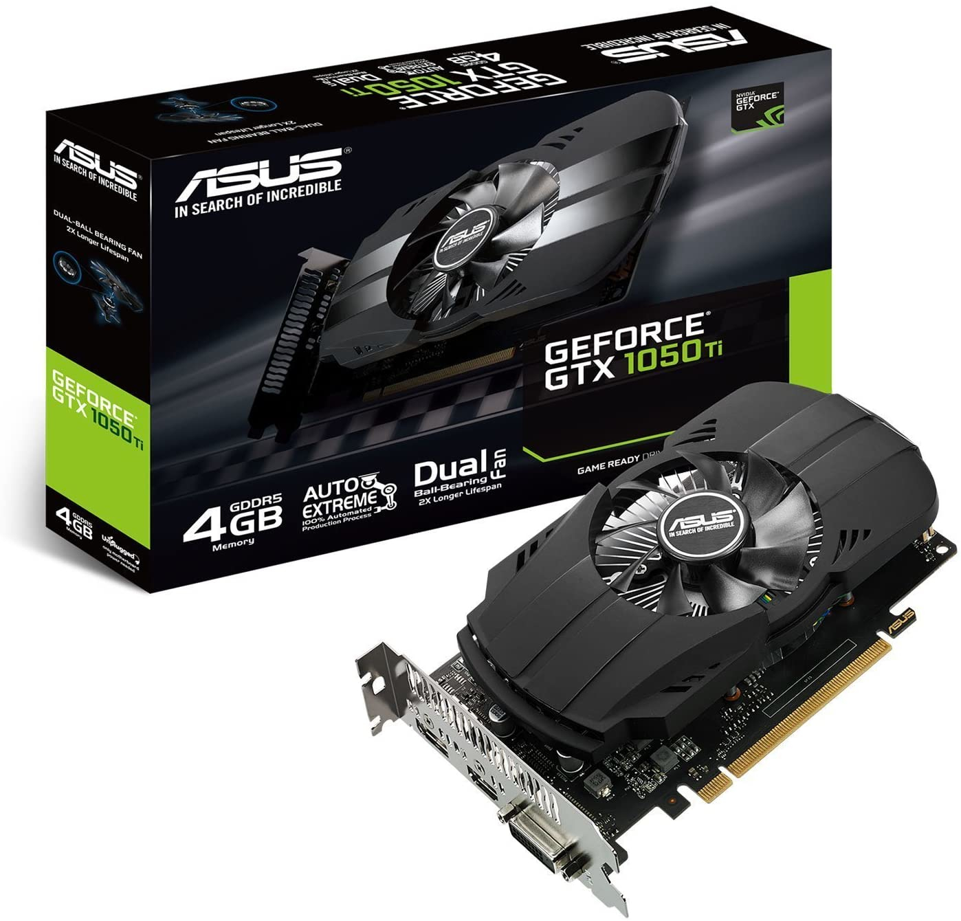 ASUS NVIDIA GeForce GTX 1050 Ti PHEONIX 4GB GDDR5 Graphics Card | Novatech