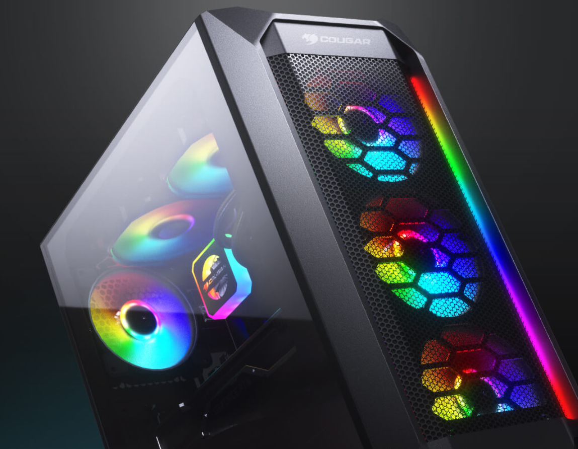 Cougar MX410 Mesh-G High Airflow RGB Gaming Case with Tempered Glass ...