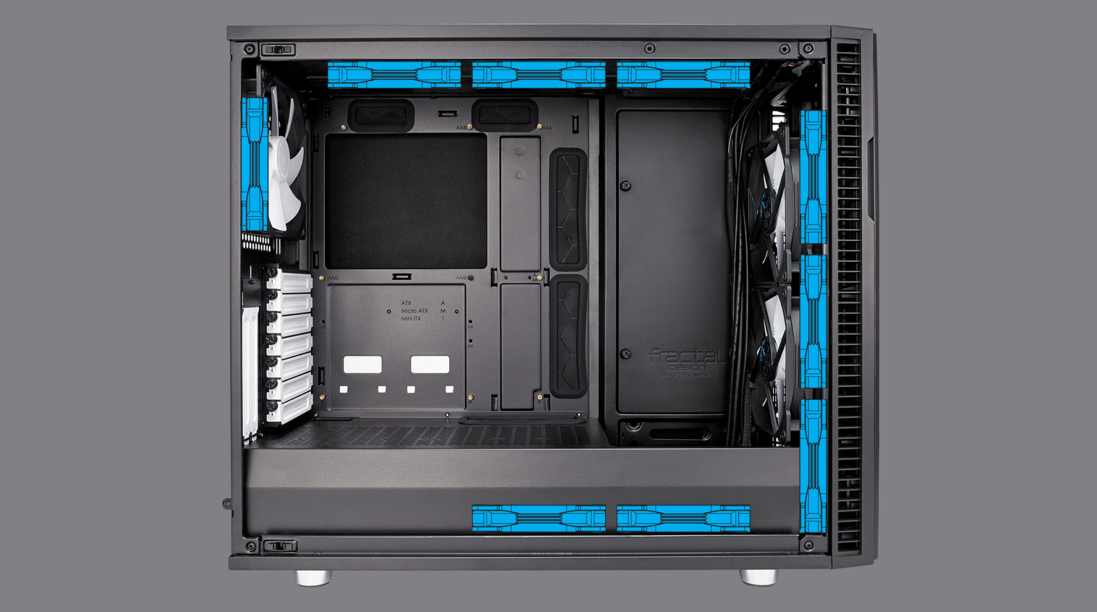 Fractal Design Define R6 Tempered Glass Black Tower Chassis FDCADEF