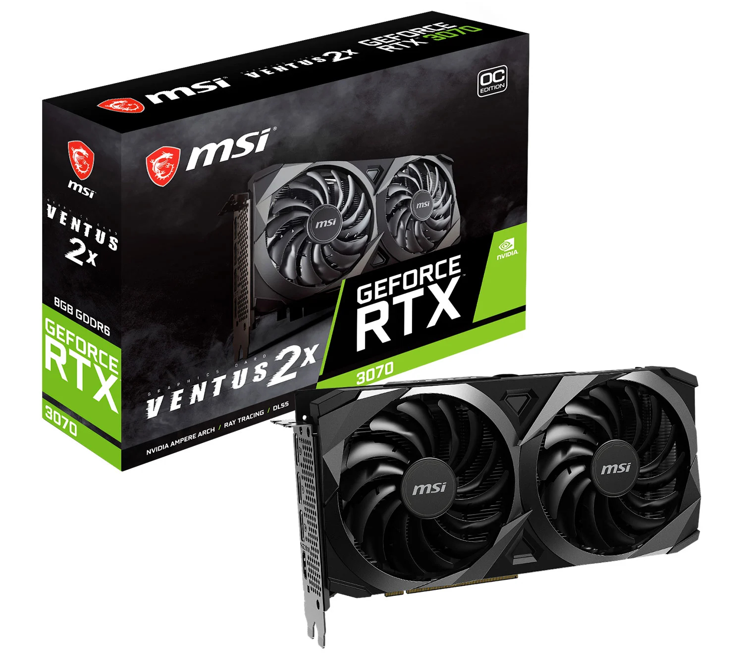 MSI NVIDIA GeForce RTX 3070 VENTUS 2X OC 8GB GDDR6 Graphics Card | Novatech