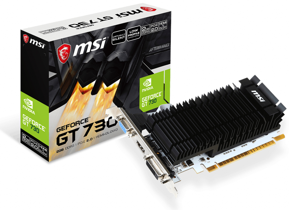 MSI NVIDIA GeForce GT 730 Silent / Low Profile 2GB GDDR3 Graphics Card Novatech