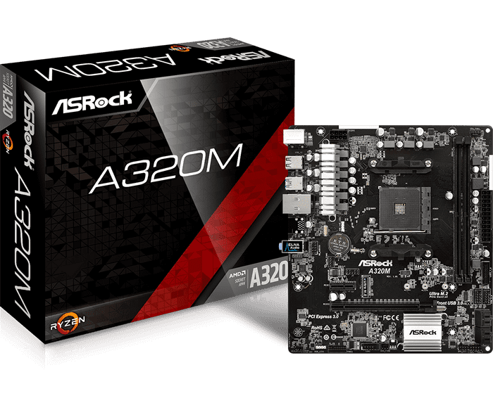 Asrock A320M AMD AM4 MicroATX Motherboard Novatech
