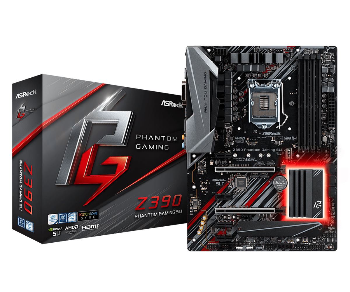 Asrock Z390 Phantom Gaming Sli Z390 Lga 1151 Atx Motherboard
