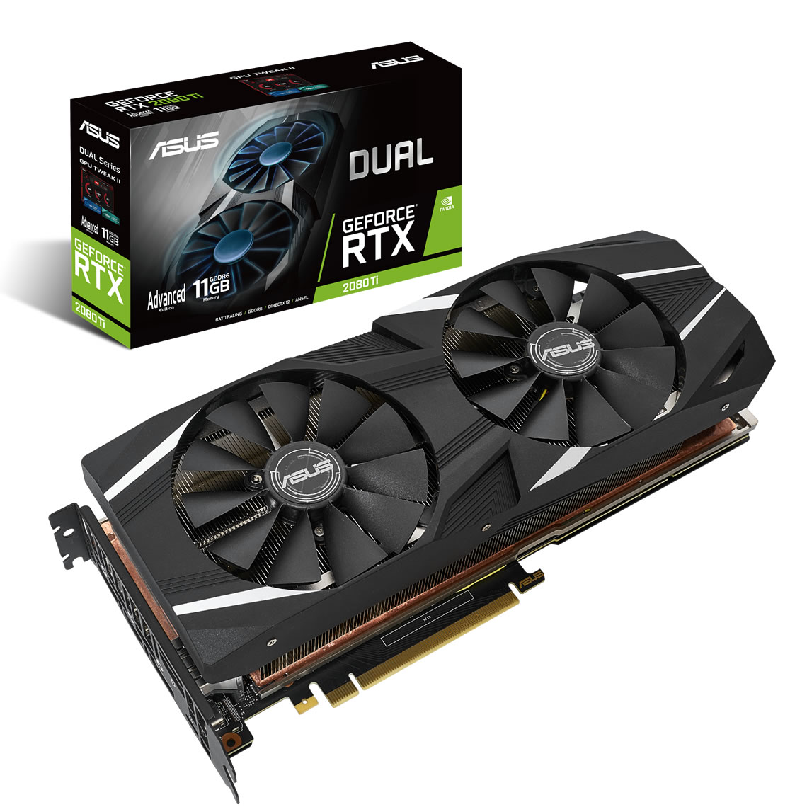 ASUS GeForce RTX 2080 Ti 11GB Dual Advanced 11GB Graphics Card Novatech