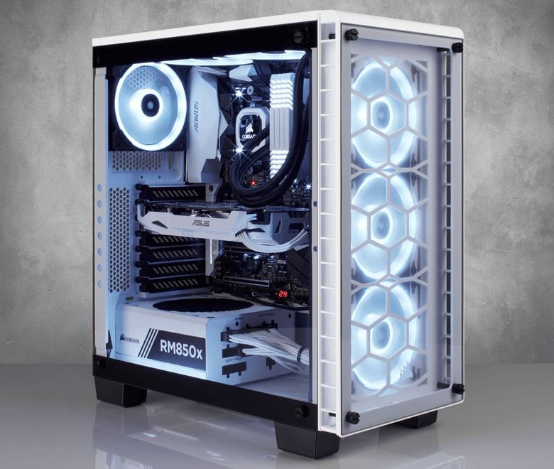 Corsair Crystal Series 460X RGB Compact ATX MidTower Case — White Novatech
