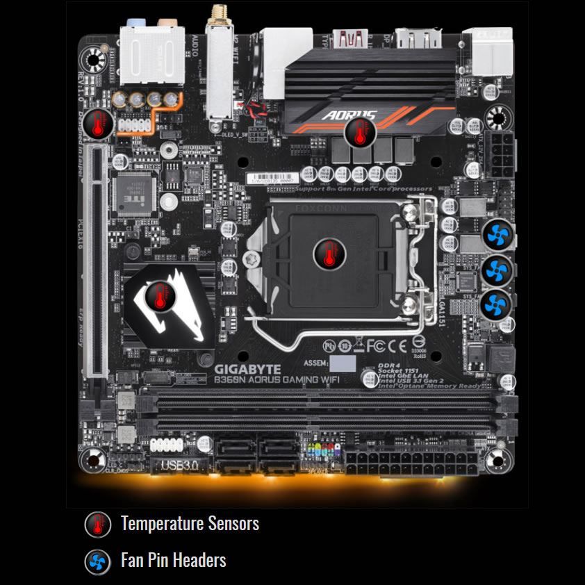 Gigabyte B360N AORUS GAMING WIFI LGA1151 B360 MiniITX Motherboard Novatech