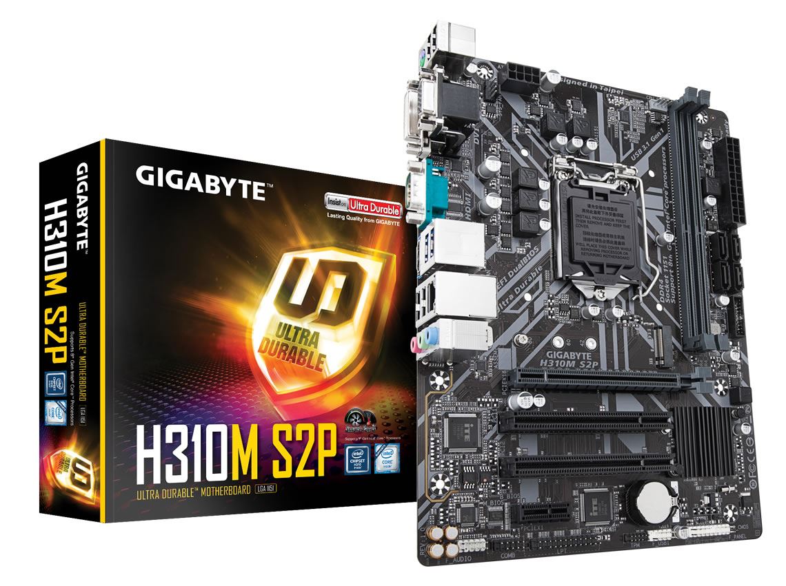 Gigabyte H310M S2P LGA1151 H310 MicroATX Motherboard Novatech