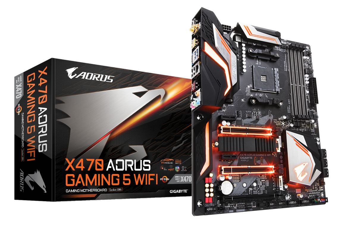 Gigabyte X470 Aorus Gaming 5 WiFi AMD X470 AM4 ATX Motherboard Novatech