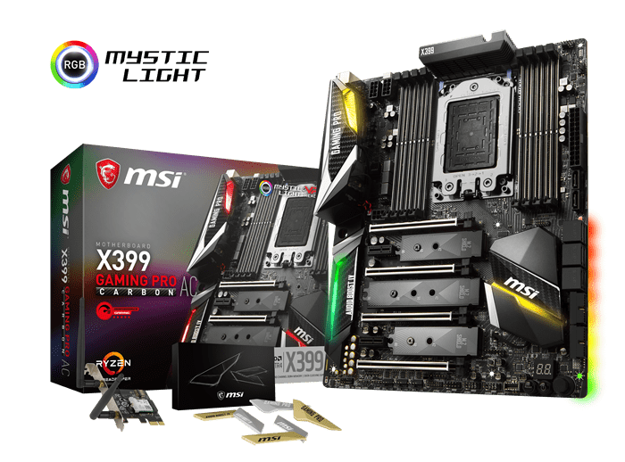 MSI X399 Gaming Pro Carbon AC ATX TR4 Motherboard | Novatech