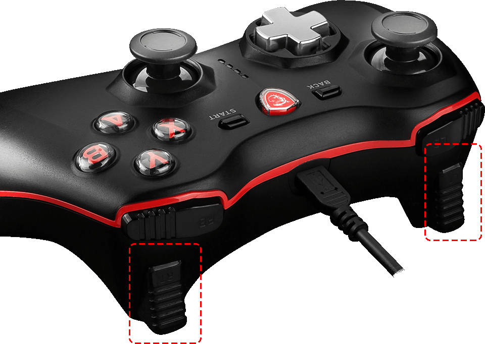 MSI Force GC20 Wired Game Controller with changeable D Pads Novatech